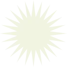 Light yellow star with sixteen small rectangular points around its square center on a white background.